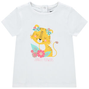 T-shirt manches courtes en coton à imprimé coloré pour bébé fille 