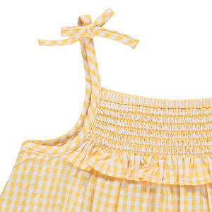 Top à fines bretelles et carreaux all-over 