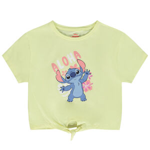 T-shirt met korte mouwen en knoopprint Stitch Disney voor meisjes 