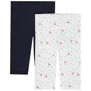 Lot de 2 corsaires uni et imprimé pour bébé fille 