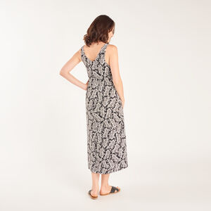 Robe longue à bretelles imprimé fantaisie pour femme enceinte 