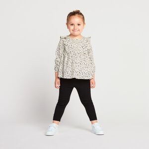 Ensemble 2 pièces avec tunique manches longues fleurie pour bébé fille 