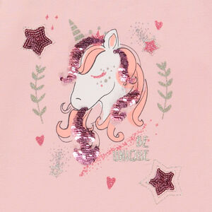 Lange mouwen T-shirt met print en pailletten voor meisjes 