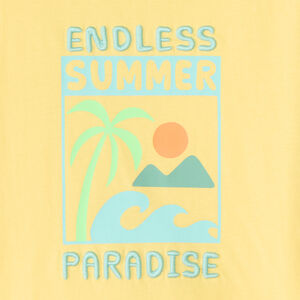 T-shirt manches courtes uni print et broderie estival fantaisie pour garçon 