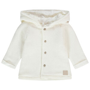 Veste à capuche en tricot point mousse pour bébé 