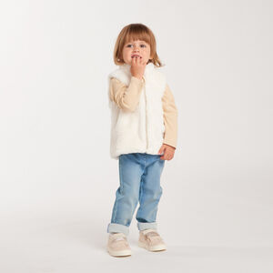 2-in-1 baby girl winter jacket with removable sherpa 