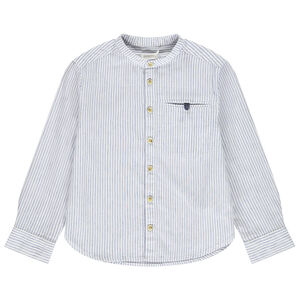 Chemise manches longues rayée à col mao pour garçon 