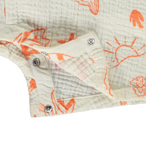 Korte jumpsuit in vakantieprint voor babyjongen 