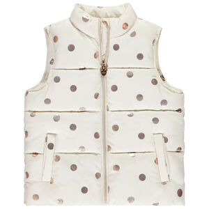 Doudoune sans manches imprimé pois irisés pour fille 