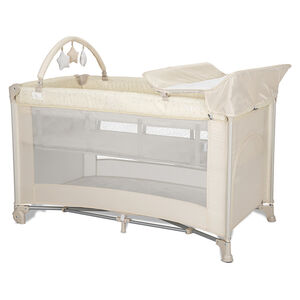 Lit parapluie Torino 2 hauteurs + accessoires Beige 