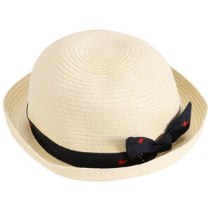 Melkhoed met gevlochten lint en vlinders met strik voor baby meisje 