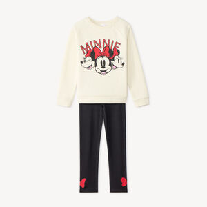 Jogging set met sweat en legging voor meisjes met Minnie Disney-print 