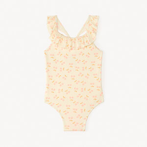 Maillot de bain 1 pièce à volants et imprimé cerise pour bébé fille 
