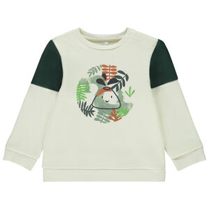 Sweatshirt fleece print vulkaan voor jongen 