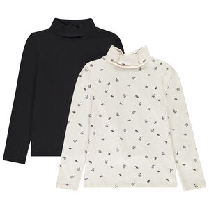 Lot de 2 sous-pulls à col roulé pour fille 