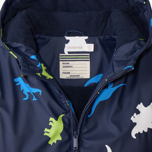 Waterafstotende gomparka met magische dinosaurusprint voor jongens 