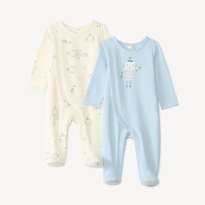 Set van 2 zachte babyslaapzakken voor jongens met robotmotief (Verschillende afwerkingen afhankelijk van de leeftijd) 