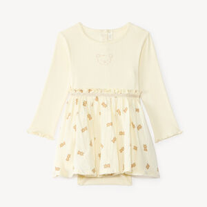 Rok met 2-in-1 effect met berenprint voor babymeisjes 