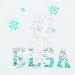 Set van mouwloos T-shirt met print van Elsa Frozen in magische pailletten 