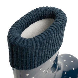 Regenlaarzen voor meisjes met stippen en tricotboord 