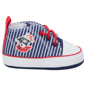 Baskets montantes en toile avec print bateau 