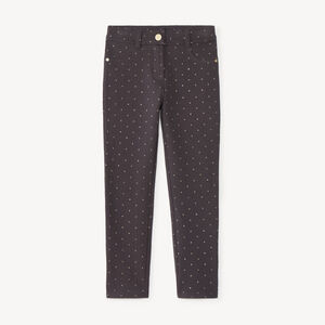 Skinny joggingbroek met glitterstippenprint meisjes 