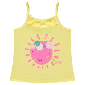 Débardeur en jersey avec volants et print fantaisie  