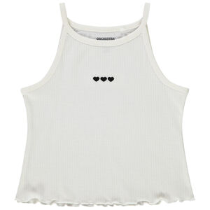 Débardeur effet côtelé à broderies pour fille 