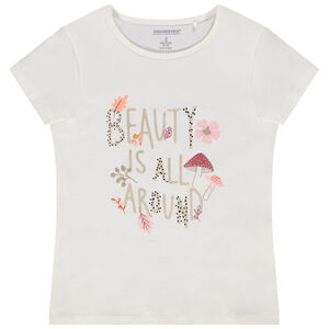 T-shirt manches courtes print fantaisie pailleté pour fille 