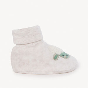 Fluwelen pantoffels met geborduurd schaapje voor baby 
