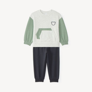 Ensemble de jogging en molleton bébé garçon motif ourson 