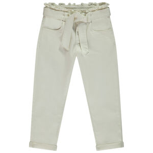 Jean paperbag ceinturé pour fille 