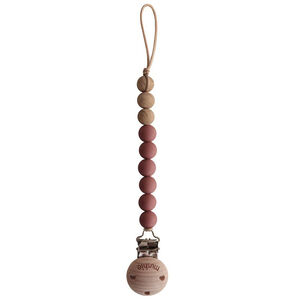 Attache sucette perle de silicone Pacifier clip Redwood 