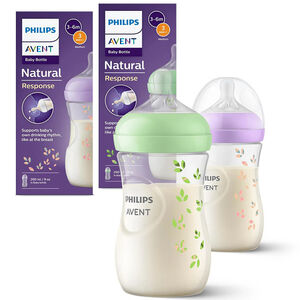 Zuigfles Natural Response Deco 260ml 1stuk Paars/Groen Willekeurige kleur  