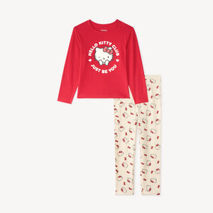 Set van 2-delige lange pyjama met Hello Kitty-print 