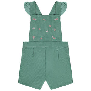 Korte corduroy salopette met borduursels voor baby meisjes 