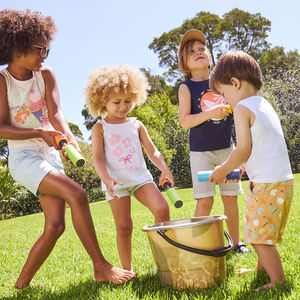 Bermuda fleece met fantasieprint voor babyjongens 