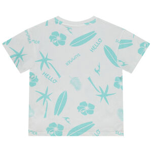 T-shirt met korte mouwen met strandprint voor jongen 