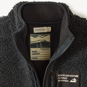 Sherpajas met schapenvachtlook voor jongens in antraciet 