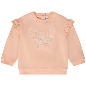 Sweat oversize avec broderie papillon pour bébé fille 