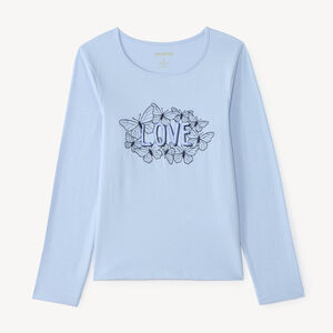 Langarm T-shirt voor meisjes met een fantasieprint van pailletten 