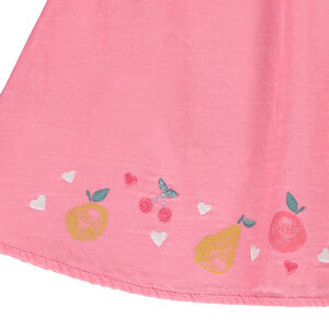 Set tuniek in dubbele katoenen gaas + legging met fruitprint voor baby meisje 