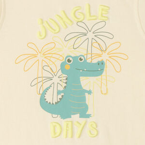 Effen tanktop met krokodilprint voor babyjongen 