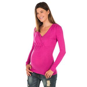 Tee-shirt d'allaitement manches longues en slub 