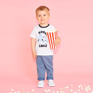 T-shirt met korte mouwen met robot- en raketprint voor jongensbaby's 