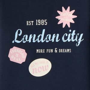 Glitter print fleece sweatshirt for girls 