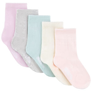 Lot de 5 paires de chaussettes courtes uniespour bébé fille 