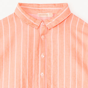 Korte mouwen gestreepte stoffen blouse voor meisjes 