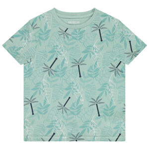 T-shirt manches courtes imprimé feuilles/palmiers pour garçon 