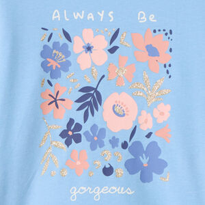 T-shirt met lange mouwen en fantasieprint met pailletten voor meisjes 